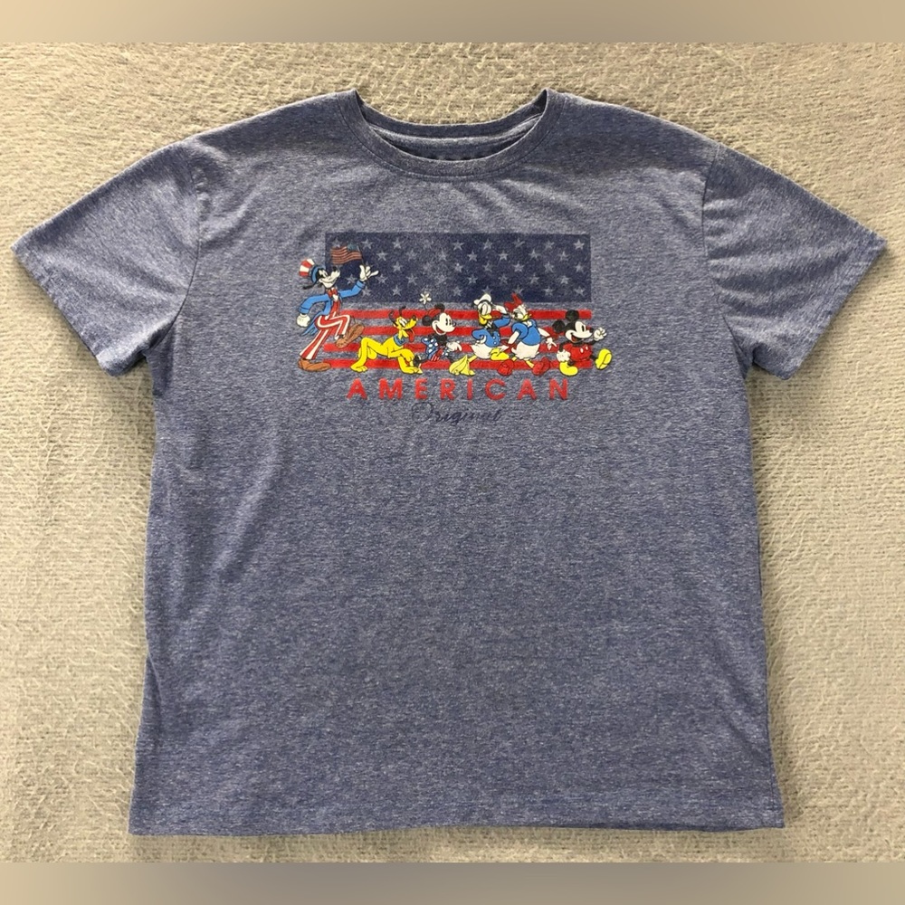 Disney American Original Graphic T-Shirt Women Size Medium Color Blue